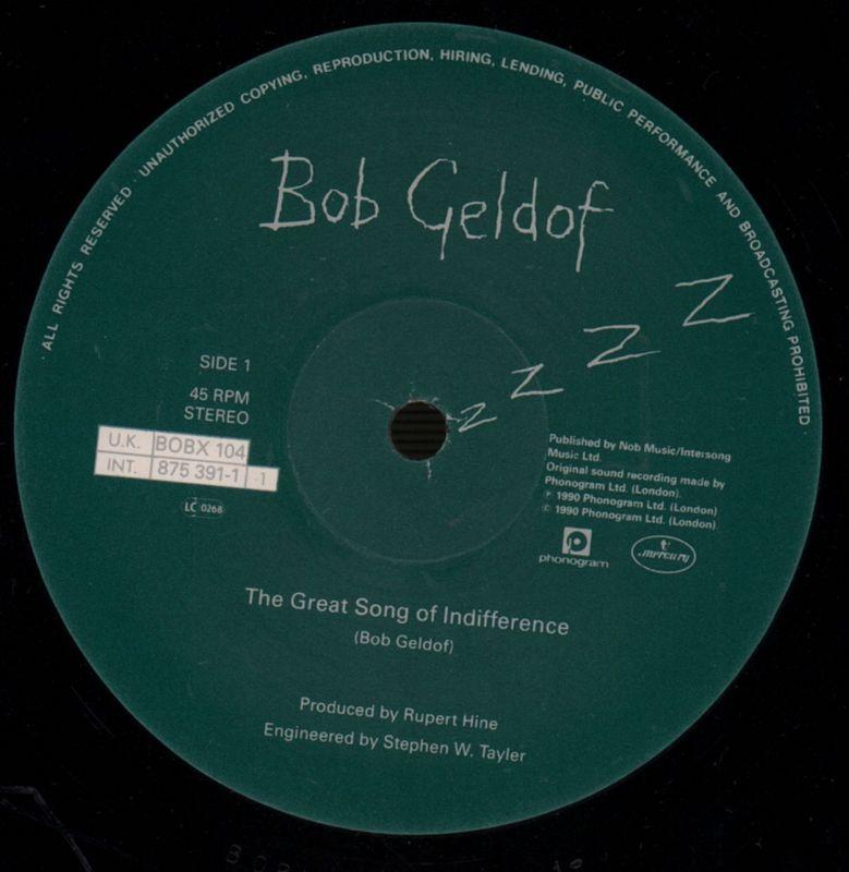 Bob Geldof The Great Song Of Indifference