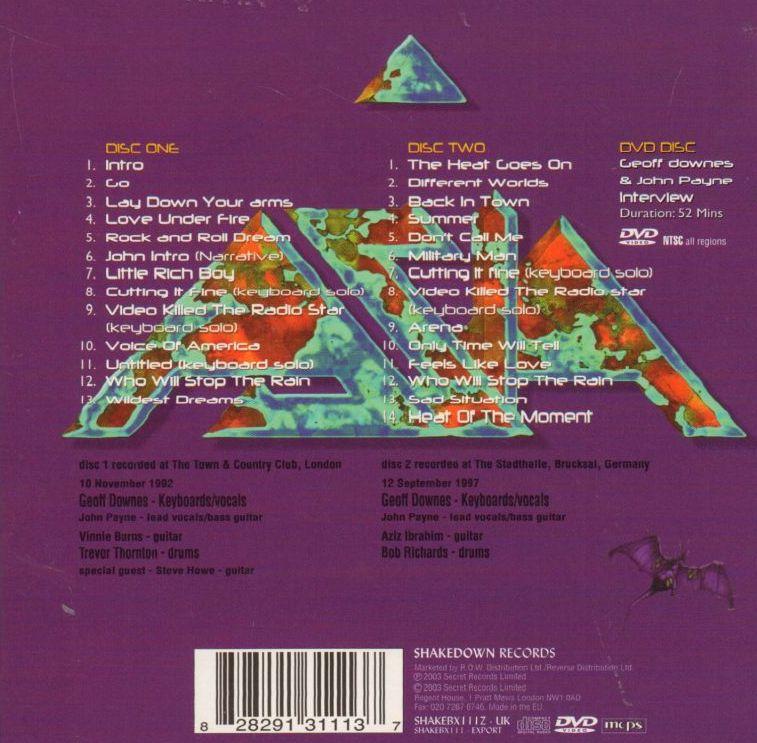 Asia(2CD Album)Different Worlds- Live-Secret-SHAKEBX111Z-UK-2003