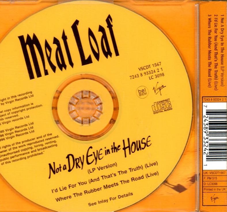 Meat Loaf(CD Single)Not Dry Eye In The HouseVirginVSCDT15671996VG