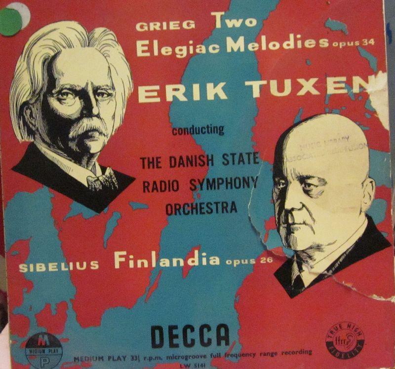 Grieg/Sibelius(10" Vinyl)Two Elegiac Melodies/Finlandia-Decca-LW 5141-U-VG/VG - Bild 1 von 2