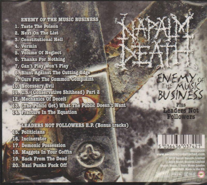 Napalm Death(CD Album)Enemy Of The Music Business+Leaders Not Followers ...